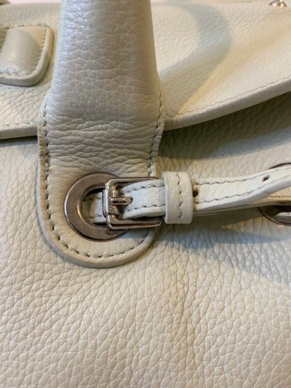 Jimmy Choo Rosalie Leather & Suede 2 Way Crossbody Tote Bag Light Green - Picture 12 of 16